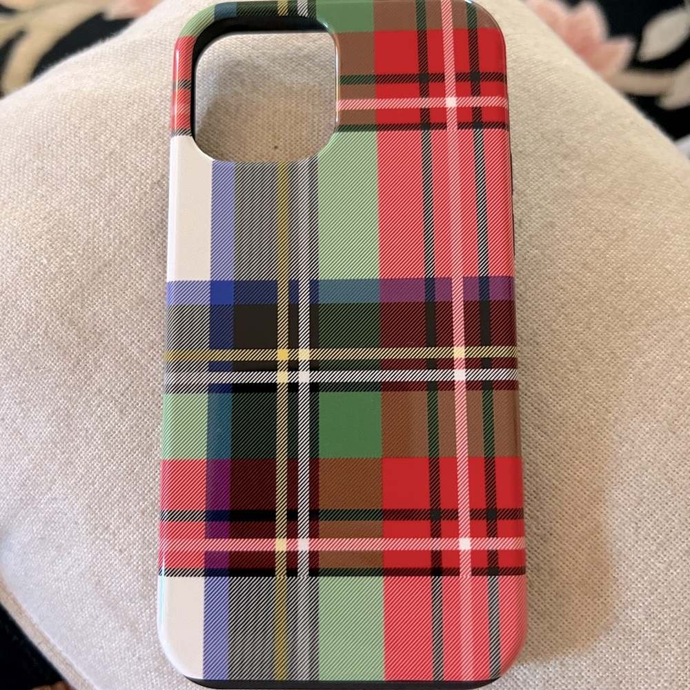 Christmas Holiday Plaid Print iPhone 12/12 Pro Protective Case
